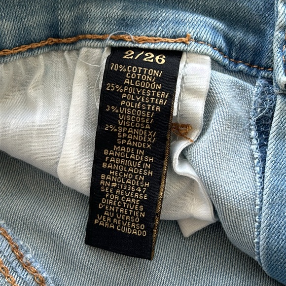 Rachel Roy Denim Shorts Women’s Size 2 Blue Stretch Ripped - Picture 5 of 7